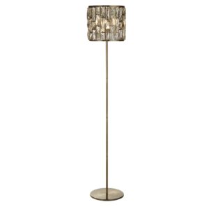 Bijou Champagne Glass Floor Lamp In Antique Brass