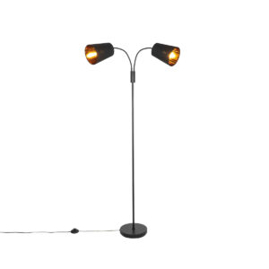 Smart floor lamp black incl. 2 WiFi P45 - Carmen